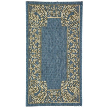 Safavieh 2 Ft. X 3 Ft. -7 In. Accent Indoor-Outdoor Courtyard- Blue And Natural- Machine Made Rug CY2965-3103-2